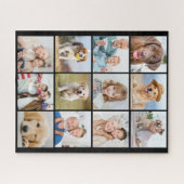 Einfache 12 Foto Collage Custom Family Friends Hau Puzzle (Horizontal)