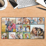 Einfache 12 FotoCollage Custom Large Personalisier Schreibtischunterlage<br><div class="desc">Diese Tischmatte verfügt über eine individuell gestaltbare Collage aus Foto, die sich perfekt eignet, um Ihre Lieblingsfotos von Familie, Haustieren, Freunden oder Großeltern zu präsentieren. Das moderne und niedliche Design eignet sich ideal für Hundefreunde, Familien und Freunde oder für alle, die ein lustiges Schreibtischaccessoire suchen. Es ist eine großartige Ergänzung...</div>