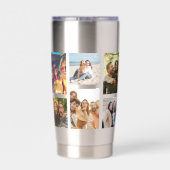 Einfache 12 FotoCollage Thermobecher (Rückseite)