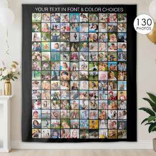 Einfache 130 Quadratische Fotocollage Personalisie Wandteppich