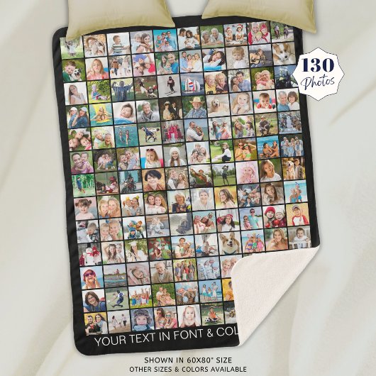 Einfache 130 Square FotoCollage Personalisiert Sherpadecke