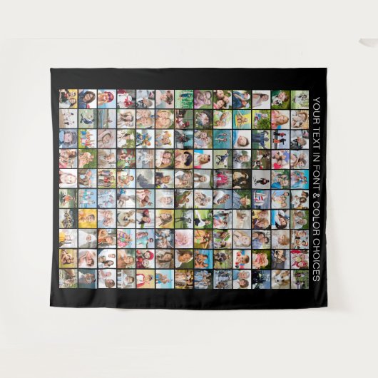 Einfache 130 Square FotoCollage Personalisiert Wandteppich (Vorderseite (Horizontal))