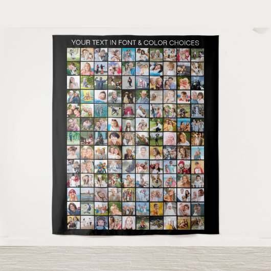 Einfache 130 Square FotoCollage Personalisiert Wandteppich (Vorderseite)