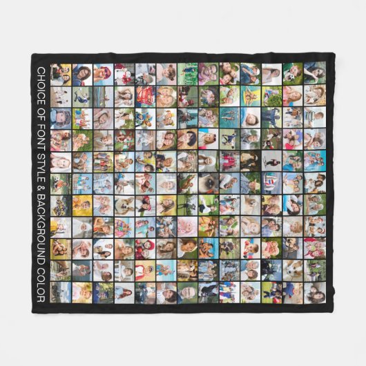 Einfache 143 Square FotoCollage Personalisiert Fleecedecke (Vorderseite (Horizontal))