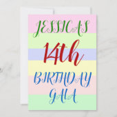 Einfache "14. BIRTHDAY GALA" Einladung zum Geburts (Vorderseite)