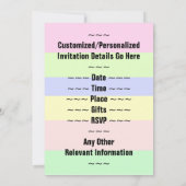 Einfache "14. BIRTHDAY GALA" Einladung zum Geburts (Rückseite)