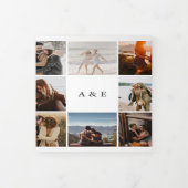 Einfache 15 Foto Collage UAWG QR Code Hochzeit Dreifach Gefaltete Einladung (Cover)