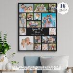 Einfache 16-Bild-Collage Personalisiert Künstlicher Leinwanddruck<br><div class="desc">Erstellen Sie Ihre eigenen personalisierten, benutzerspezifischen Foto-Memory-Imitate der Leinwand 16x20"-Wandkunst, indem Sie diese leicht hochzuladende Collage-Vorlage für Fotos mit 16 quadratischen und rechteckigen Bildern verwenden, um eine Vielzahl von Bildformen und -größen sowie Ihren eigenen Text in Ihren Schriftart-Stilen und -Farbvarianten aufzunehmen. Der bearbeitbare Text wird in einem vorgeschlagenen modernen, handgeschriebenen...</div>