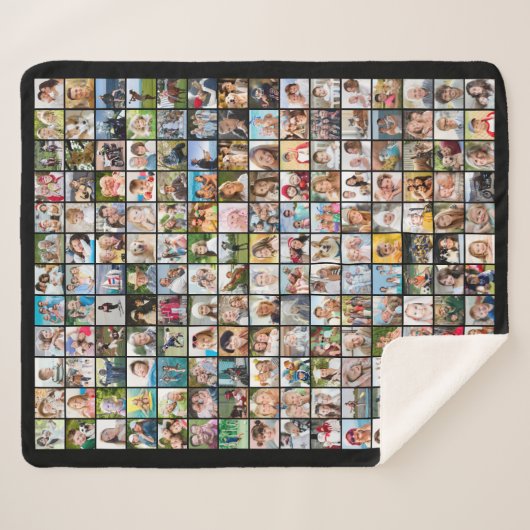 Einfache 180-Quadrat-FotoCollage, benutzerdefinier Sherpadecke (Vorderseite (Horizontal))