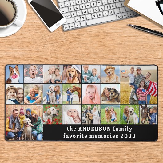 Einfache 18 FotoCollage Custom Family Personalisie Schreibtischunterlage