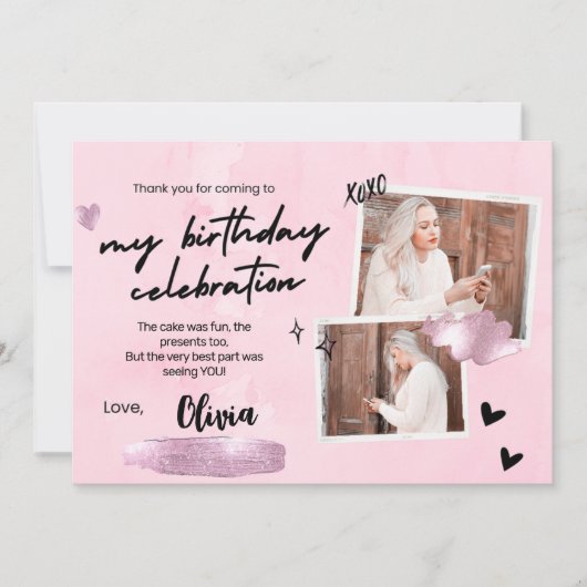 Einfache 18. Geburtstagsparty Dankeschön-Karte Dankeskarte (Vorderseite)