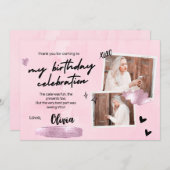 Einfache 18. Geburtstagsparty Dankeschön-Karte Dankeskarte (Vorne/Hinten)