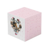 Einfache 18 herzenförmige Foto Collage Paare Gesch Würfel (Rückseite Schrägansicht)