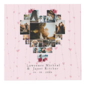 Einfache 18 herzenförmige Foto Collage Paare Gesch Würfel (Vorderseite)