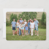 Einfache 1 Foto Familie Wiedersehen Schwarzweiß Einladung (Rückseite)