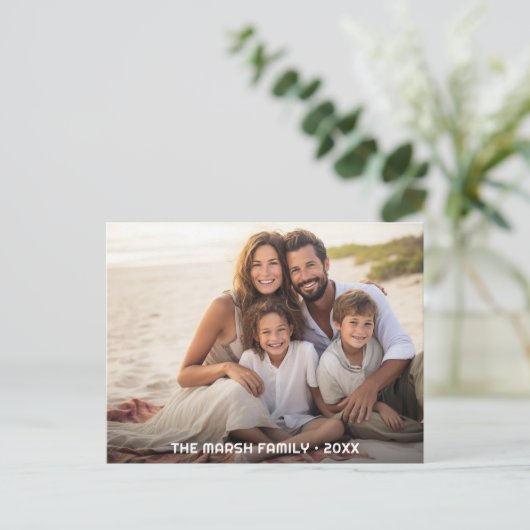 Einfache 1-Foto-Gesamtabdeckung - unkompliziertes  Postkarte (Stehend Vorderseite)