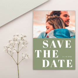 Einfache 1 Foto Minimalistische Fettleber Große Ho Save The Date