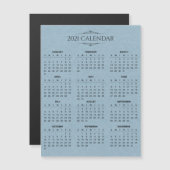 Einfache 2021 Kalender auf Blue Paper Magnetic Car Magnetkarte (Vorne/Hinten)