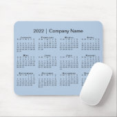 Einfache 2022 Kalender Firmenname auf Light Blue Mousepad (Mit Mouse)