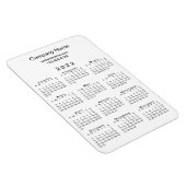 Einfache 2022 Kalender Firmenname Informationen zu Magnet (Rechte Seite)