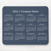 Einfache 2023 Kalender Firmenname auf Navy Blue Mousepad (Vorne)