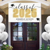 Einfache 2025 Gold Graduation Party Banner