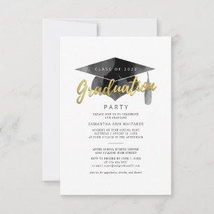 Einfache 2025 Grad Minimalistisch Graduation Party Einladung