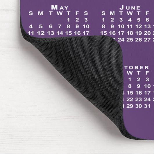 Einfache 2025 Kalender Firmenname auf Lila Mousepad (Ecke)
