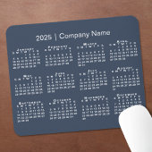 Einfache 2025 Kalender Firmenname auf Navy Blue Mousepad