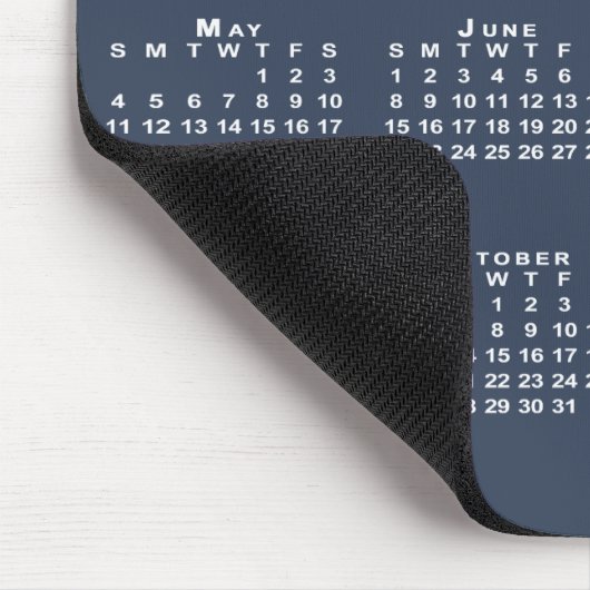 Einfache 2025 Kalender Firmenname auf Navy Blue Mousepad (Ecke)