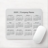 Einfache 2025 Kalender mit Firmenname auf Grau Mousepad (Mit Mouse)