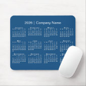 Einfache 2026 Kalender Firmenname auf blau Mousepad (Mit Mouse)