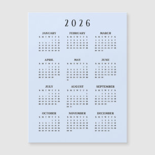 Einfache 2026-Kalender-Magnetkarte Magnetkarte