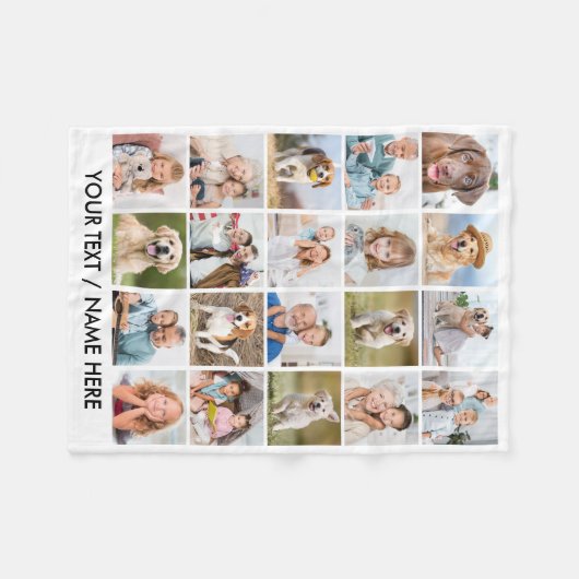 Einfache 20 FotoCollage Personalisierte Bilder Fleecedecke (Vorderseite (Horizontal))