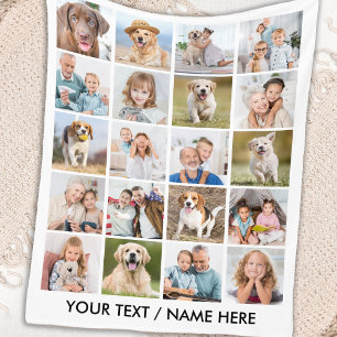 Einfache 20er Foto-Collage personalisierte Bilder Fleecedecke