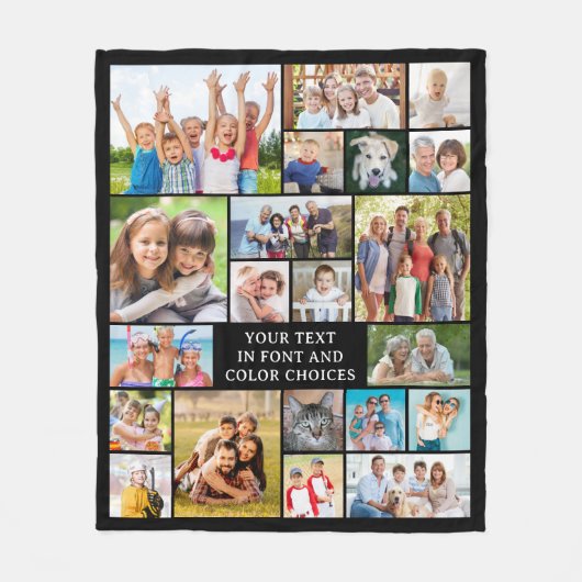 Einfache 21 FotoCollage Personalisiert Fleecedecke (Vorderseite)