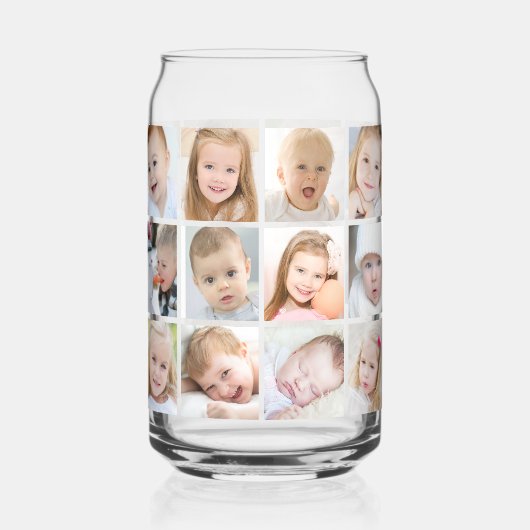 Einfache 24-FotoCollage Dosenglas (Rückseite)