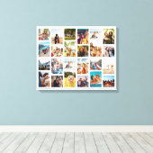 Einfache 24-FotoCollage Leinwanddruck (Insitu (Holzboden))