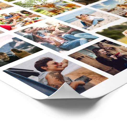 Einfache 24-FotoCollage Poster (Ecke)