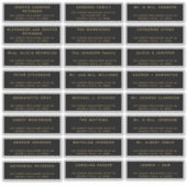 Einfache 24 Hochzeitsgast-Adresse goldfarbene Labe Aufkleber (Vorderseite)