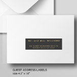 Einfache 24 Hochzeitsgast-Adresse goldfarbene Labe Aufkleber<br><div class="desc">Personalisierte minimale individuelle Schwarz-Imitat-Goldadressen für Hochzeitsgäste (24 Empfänger) für Einladungsmailings,  mit trendiger moderner minimalistischer formaler klassischer Typografie.       Die Größe eines Etiketts beträgt cca 4, 2 x 1, 7 Zoll für ein 14 x 14 Zoll Blatt (Extra-Large)</div>