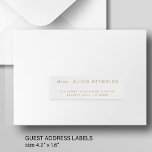Einfache 24 Hochzeitsgast-Adresse mit weißem Goldl Aufkleber<br><div class="desc">Personalisierte,  einfache minimale individuelle und Imitate Gold Hochzeitsgäste Adressetiketten (24 Empfänger) für Einladungen,  mit trendiger moderner minimalistischer formaler klassischer Typografie.       Die Größe eines Etiketts beträgt cca 4, 2 x 1, 7 Zoll für ein 14 x 14 Zoll Blatt (Extra-Large)</div>