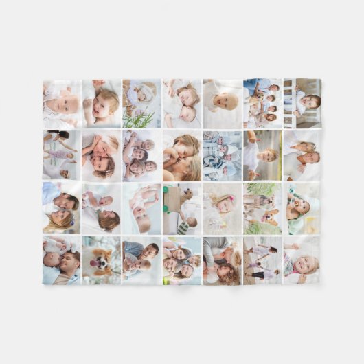 Einfache 28 FotoCollage Fleecedecke (Vorderseite (Horizontal))