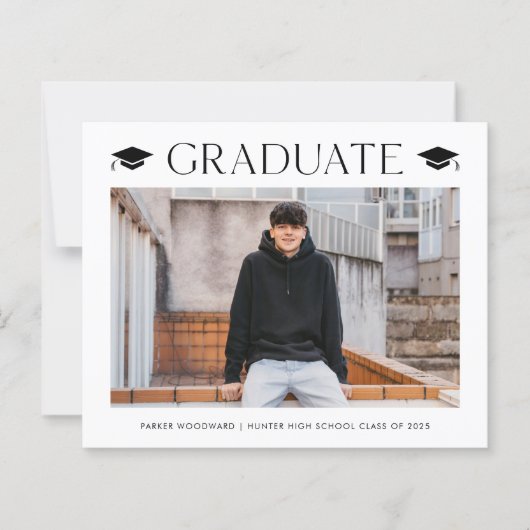 Einfache 2 Foto Abschluss Einladung (Vorderseite)