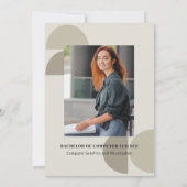 Einfache 2-Foto-Abschluss-Uni Ankündigung (Rückseite)