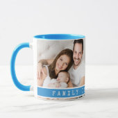 Einfache 2 Foto Collage Family Quote Light Blue Tasse (Links)