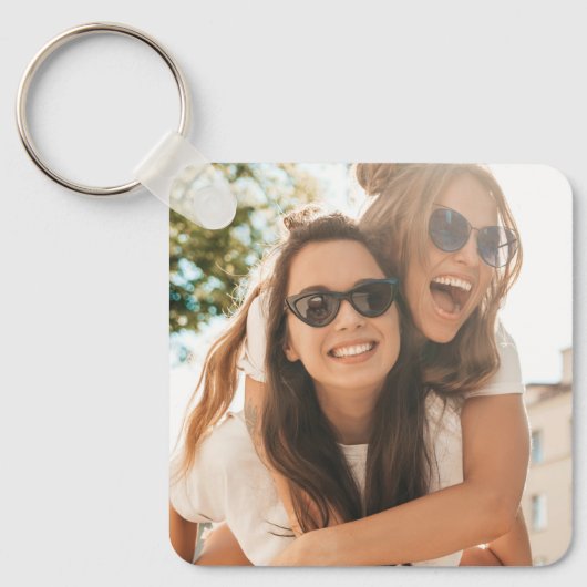 Einfache 2-Foto-Doppelseitige beste Freunde Schlüsselanhänger (Vorderseite)