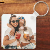 Einfache 2-Foto-Doppelseitige beste Freunde Schlüsselanhänger (Rückseite)