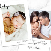 Einfache 2-Foto-Geburtserklärung Vielen Dank Dankeskarte
