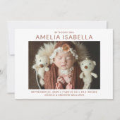 Einfache 2 Foto Girl Birth Ankündigung (Vorderseite)